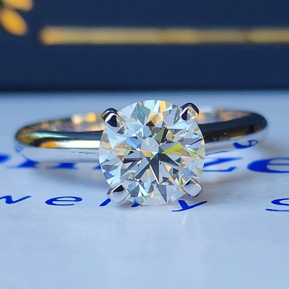 IGI 1.50CT Round Lab Created Diamond Engagement Ring In 14k Gold,E-VS1